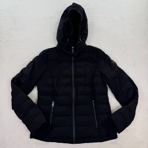 MICHAEL Michael Kors Jackets & Blazers - Michael Kors Jacket Women's Black Packable Downfill Hooded Lightweight MK Size S
